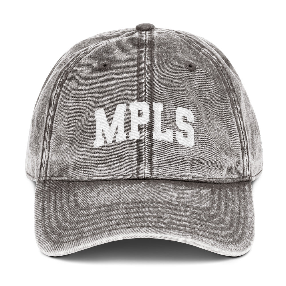 KAMO MPLS CHARCOAL GREY VINTAGE COTTON TWILL CAP