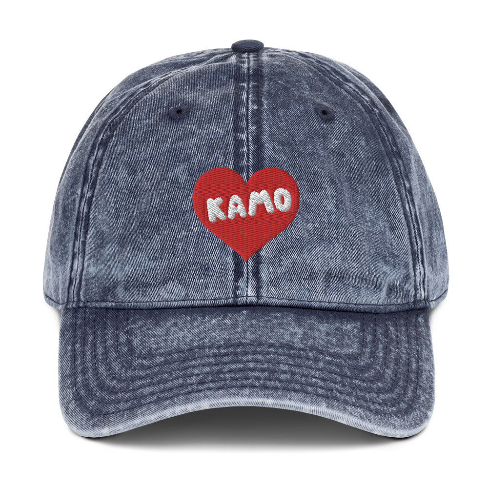 FROM KAMO WITH LOVE NAVY VINTAGE COTTON TWILL CAP